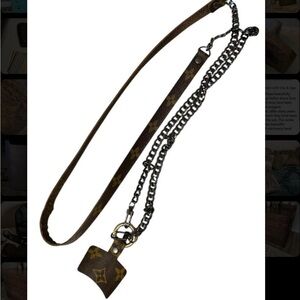 Brown and Silver Phone Case with Chain Design